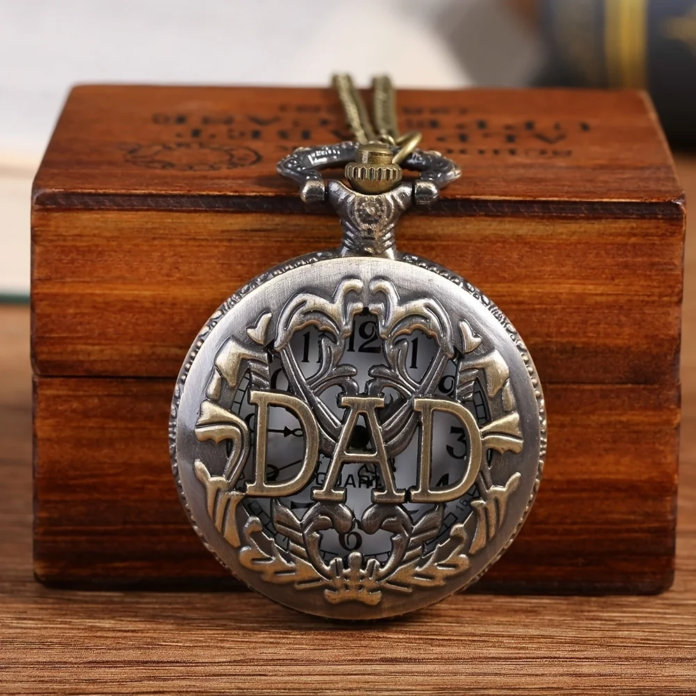 DAD pocket watch father gift vintage flip gift watch fashion creative necklace elderly quartz watch