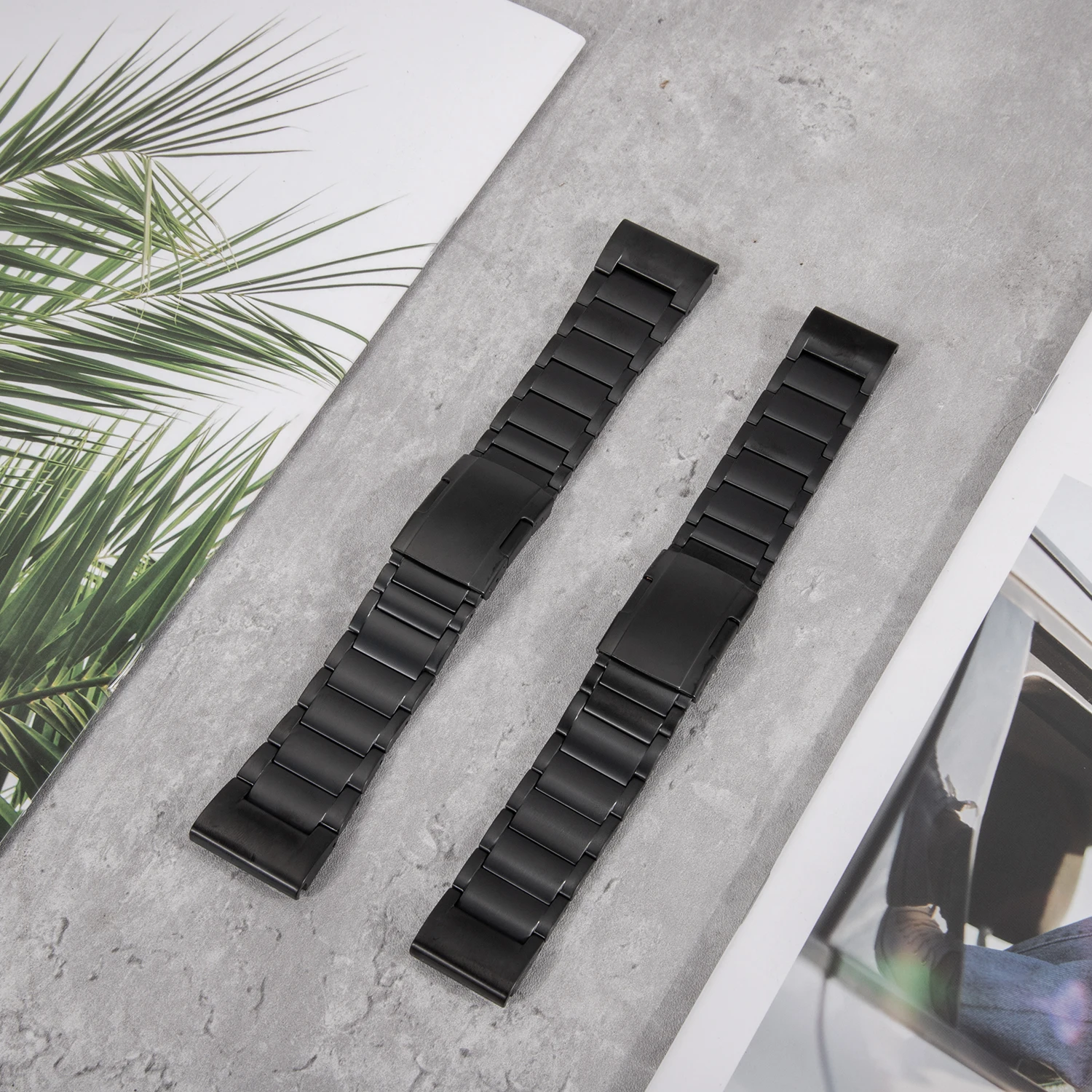 22MM 26MM Titanium Alloy Easy Fit Strap Bracelet For Garmin Fenix5/5X/5XPlus/6/6X Metal Wristband For Instinct1/2/955 Watch Band