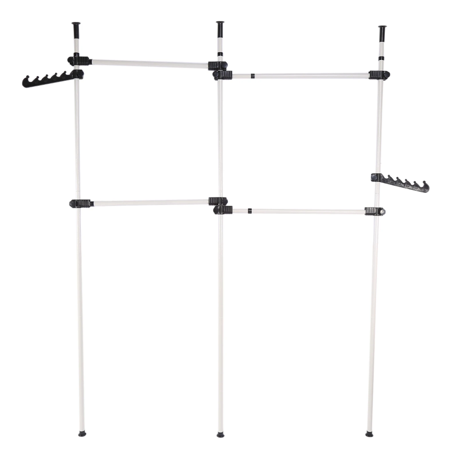 

4 Poles Heavy Duty Adjustable Home Garment Hanger Clothes Rack Simple Closet Wardrobe Bedroom