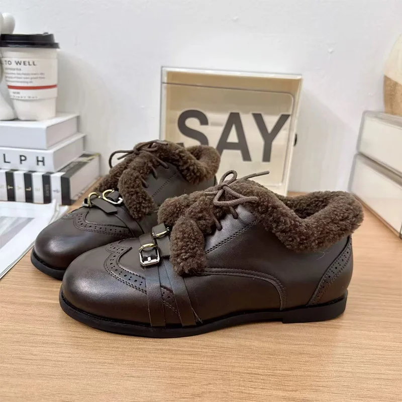 

Fur Women's Cotton Shoes Casual Fashion Warm Snow Boots 2025 Winter New Sport Loafers Shoes Comfort Running Dress Mujer Zapatos