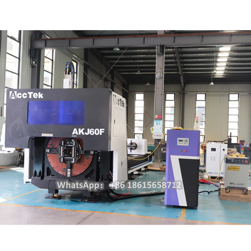 AccTek Laser 5Axis Boci Laser Head Wholesale Price Pipe Cutting Machine Laser for Metal Processing 3000W