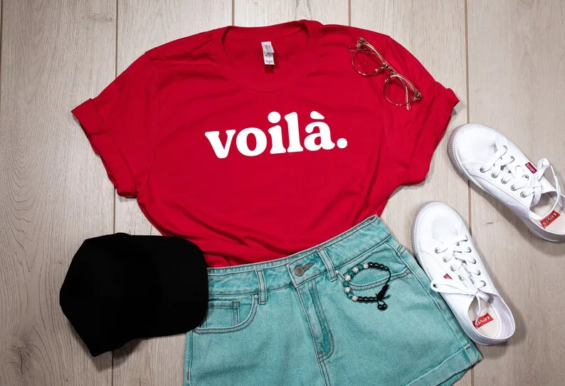Sugarbaby Voila French t-shirt Women Cotton T-shirt Paris t-shirt Short Sleeved Fashion Cotton tshirts Drop Shipping
