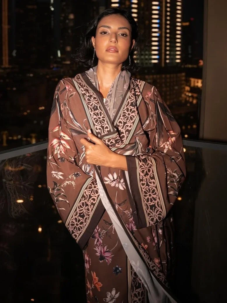 Eid Muslim Abaya for Women Print Cardigan Scarf Dresses Abayas Ramadan Morocco Dubai Jalabiya Kaftan Vestidos Long Robe 2025