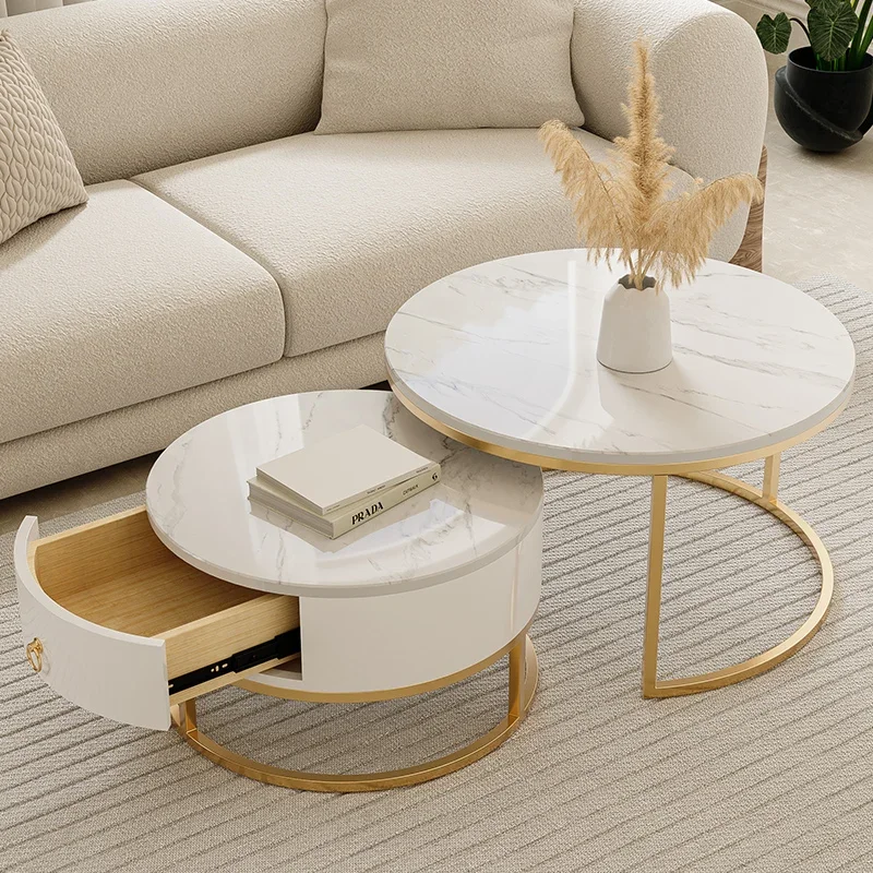 

Modern Nordic Coffee Tables Luxury Marble Effect Minimalist Unique Side Table Storage Simple Table Basse De Salon Home Furniture