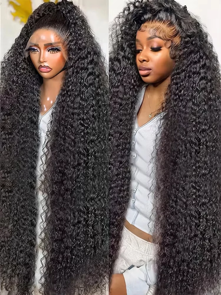 

30 40 Inch Kinky Curly Wigs Human Hair 13x4 13x6 Hd Lace Frontal Brazilian Wig For Women Pre Plucked Wet And Wavy Deep Wave Wig