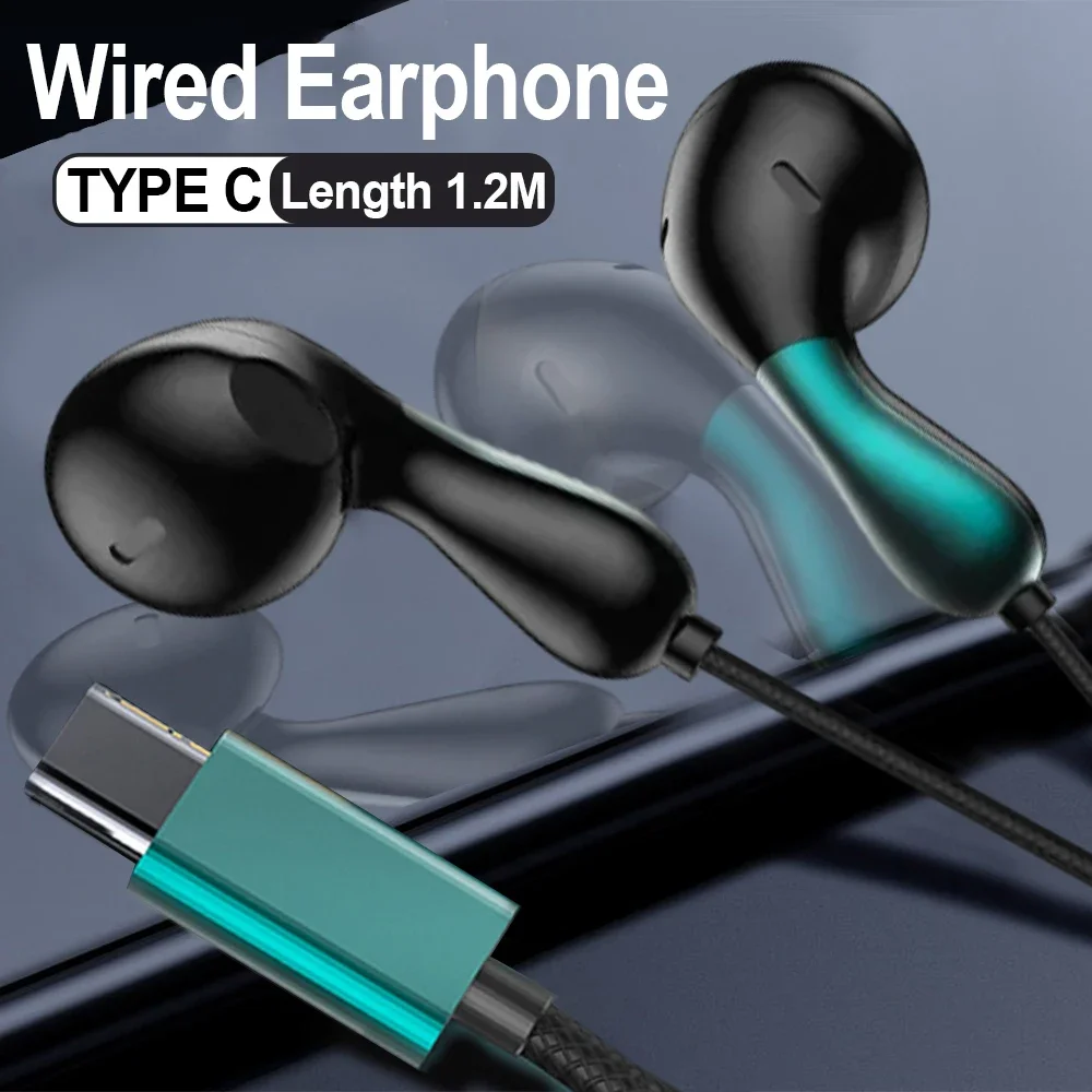 Type C Headset Stereo Music Wired Headphones With MIC For Samsung Xiaomi Android Phones Tablet Universal USB C Earphones