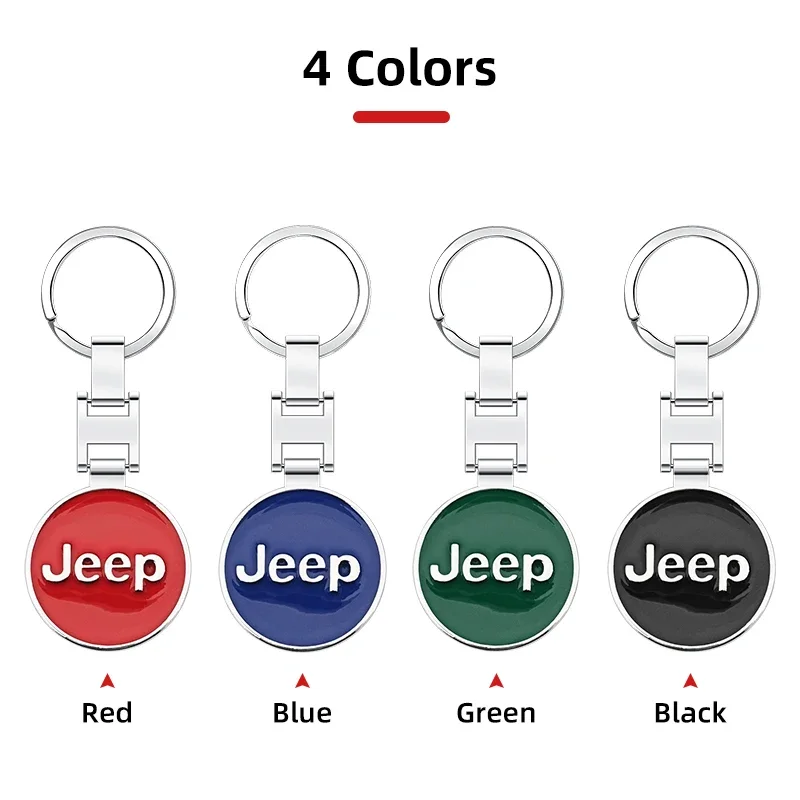 

Metal Car Keychain Pendant Double Sided Key Ring Durable Keychain For Jeep Wrangler Cherokee Renegade Gladiator