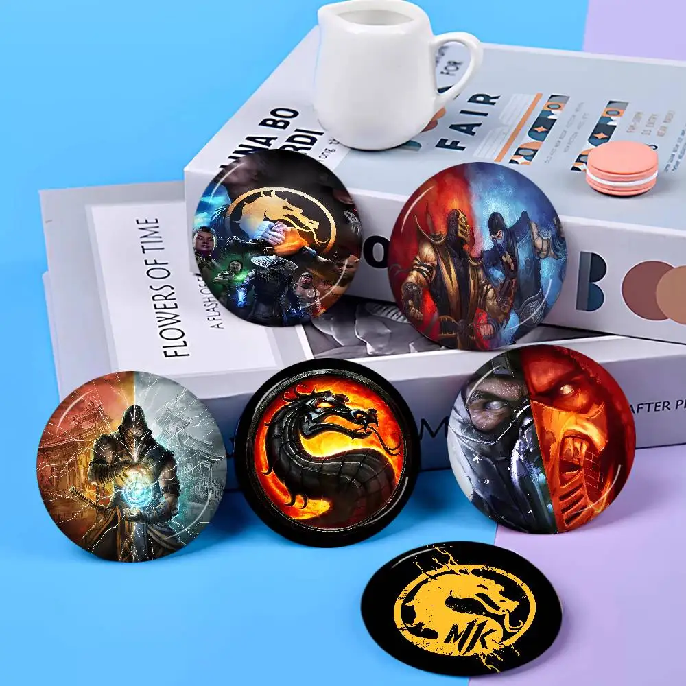 M-Mortal Kombat 32/44/58mm Handmade Pin Round Funny Snap-in Brooches for Backpack Cothes Accessories Badge Hat Decoration