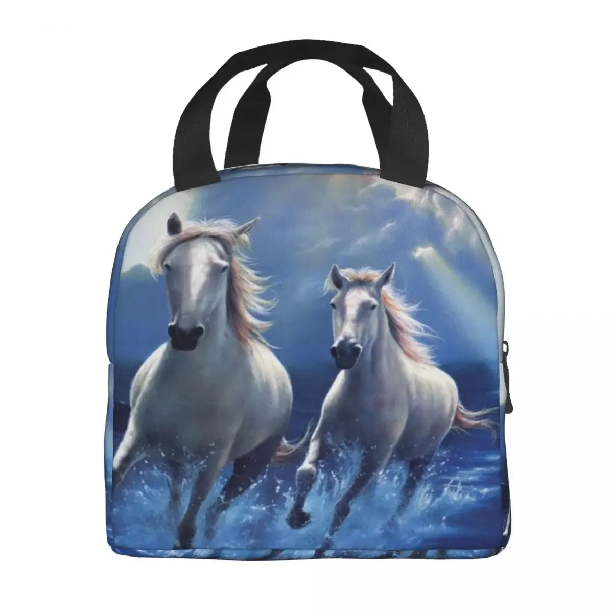 Sac à lunch de course à cheval classique personnalisé, glacière, boîtes à lunch isolées thermiquement pour femmes, enfants, travail, école, nourriture, pique-nique, sacs fourre-tout