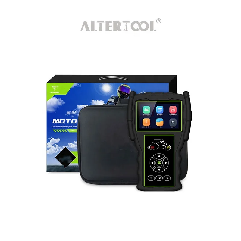 Altertool Factory Supply Motorcycle Battery Detection Tester  Fault Diagnosis Instrument Scanner Dual System Detection