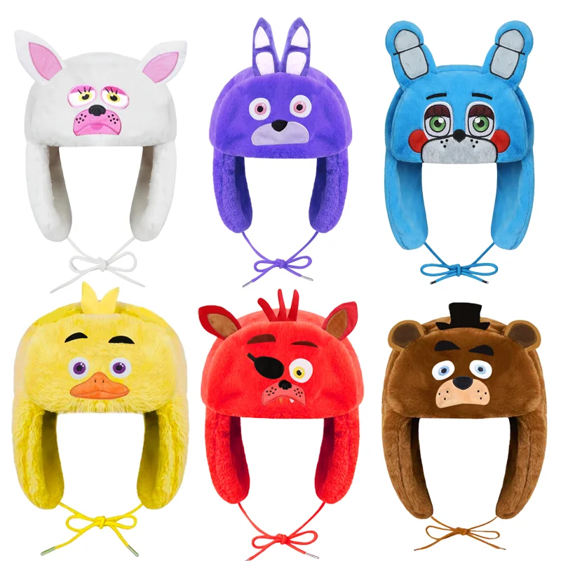 Gorro de Invierno FNAF, Gorro de Peluche Foxy Freddy, Gorro Cálido para Mujeres, Hombres y Niños, con Diseño de Five Nights at Freddy's, para Regalos