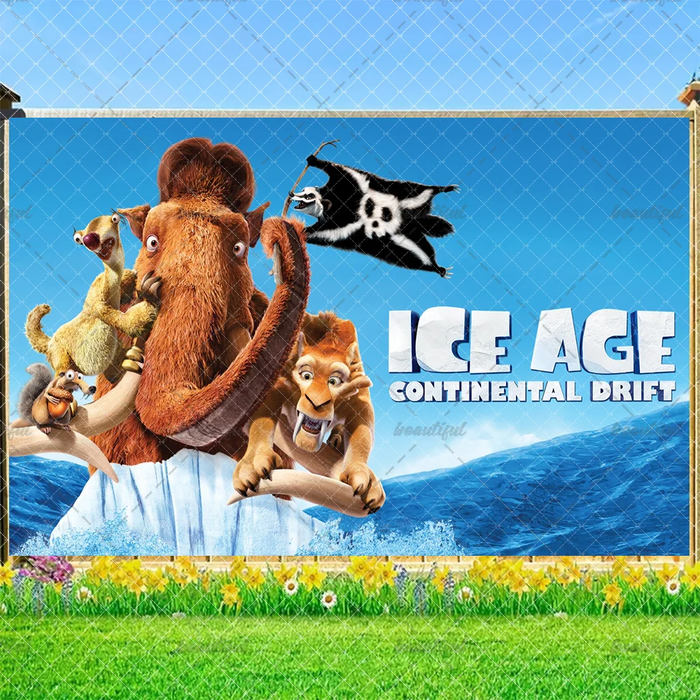 خلفية ديزني لعصر الجليد للأطفال لتزيين حفلات أعياد الميلاد وعصر الجليد 2 للأطفال هدية لافتة لوازم استحمام الطفل