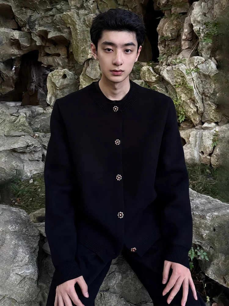 

Мужской вязаный свитер Flutton Design с круглым вырезом и длинными рукавами, повседневный, в корейском стиле, осенне-зимняя верхняя одежда