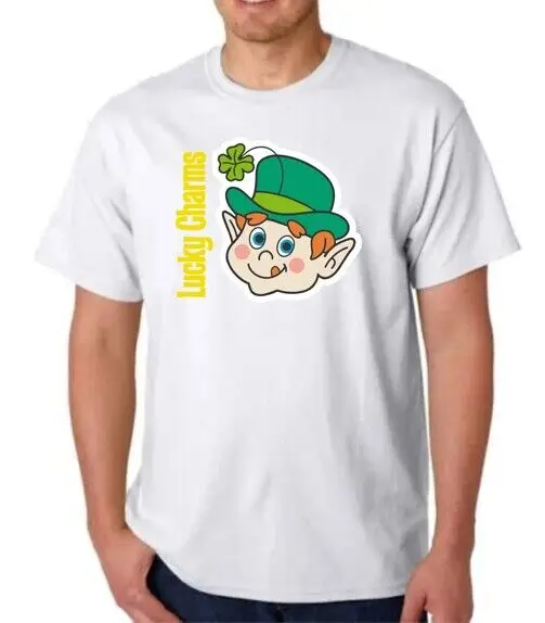 LUCKY CHARMS BIG HEAD  CEREAL T-SHIRT / GENERAL MILLS TEE BREAKFAST IRISH