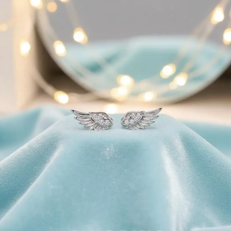 2/3Pcs Shiny Angle Wing Earrings Stackable Y2K Heart Ear Studs Ear Piercing Jewelry Gifts For Women Girls Punk Gothic Earings