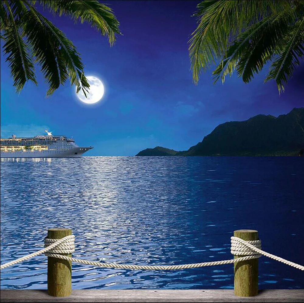 

Круиз помолвка любовь лодка прием осень Луна озеро ночь декорации свадебные фоны