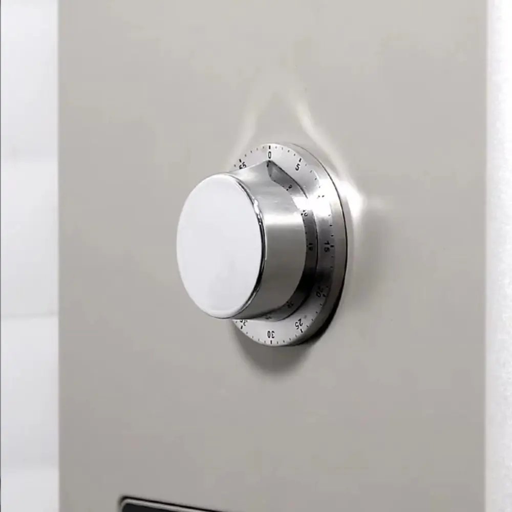 Study Kitchen Timer Stainless Steel Strong Magnetic Base Alarm Clock Time Management Mechanical Countdown Timer Learning