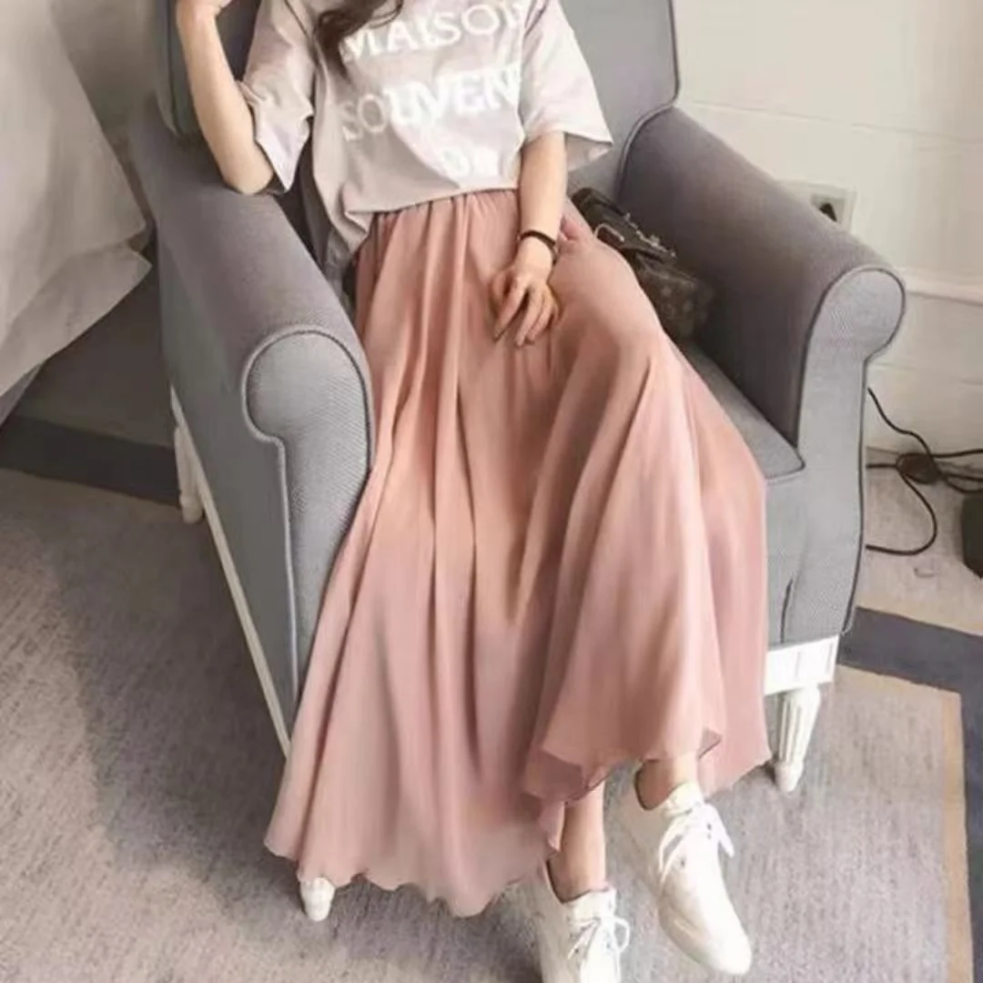 High Waist White Pants Fairy Chiffon Double Layer Trousers Perfect forSummer Weddings Beach Vacation Casual Elegant EverydayWear