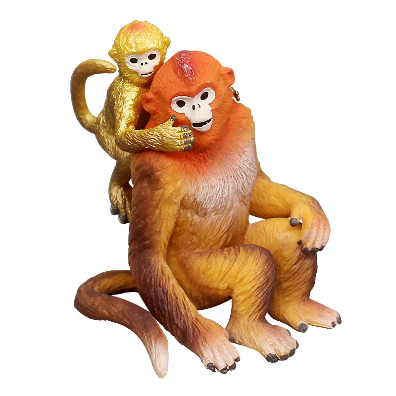 الذهبي سنوب الأنف القرد Proboscis القرد Gibbon عمل أرقام المحاكاة المعرفية نماذج للحيوانات مصغرة زخرفة الملحقات