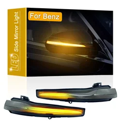 2Pcs Smoked Lens LED Side Mirror Dynamic Turn Signal Light For Benz C/S/E/GLC-Class W205 W213 W221 W222 C217 C238 C257 C253 X253