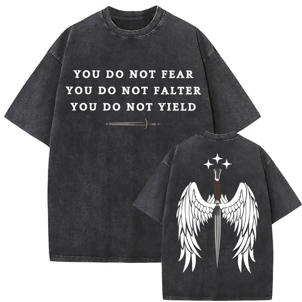 The Bat Boys Tarot Card T Shirt Rhysand Cassian Azriel ACOTAR Aesthetic T-shirts Men Women Fashion Vintage Washed Cotton T-shirt