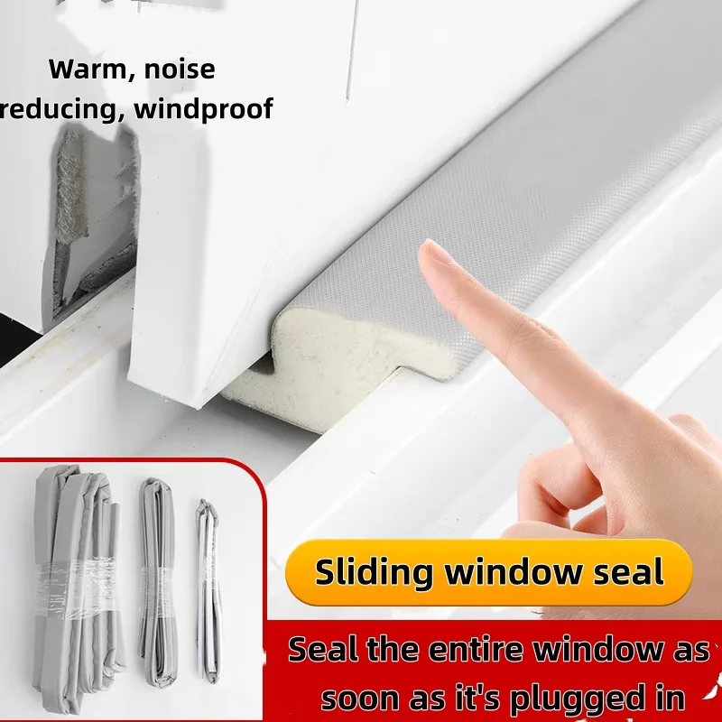 Special Seal Strip for Plastic Steel Sliding Windows - 3m Outer Seal + 3m Inner Seal + 3m Middle Gap Seal, Complete Set for Comp