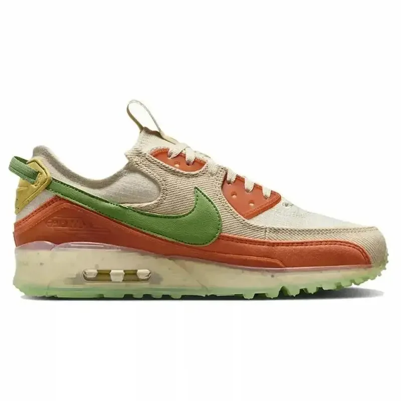 Nike Air Max Terrascape 90 Men Women Running Shoes Leather Retro Color Contrast Wear-resistant Breathable Low-help Orange Green