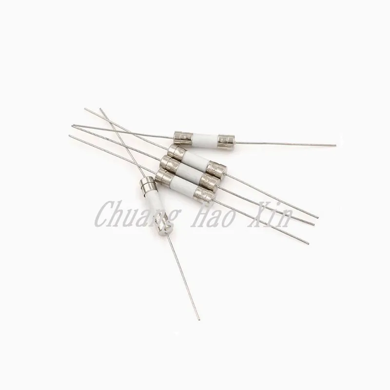 20PCS size 5 * 20mm ceramic fuse tube with pins 250V F1A 2A 5A 8A 10A 15A 20A 25A 30A