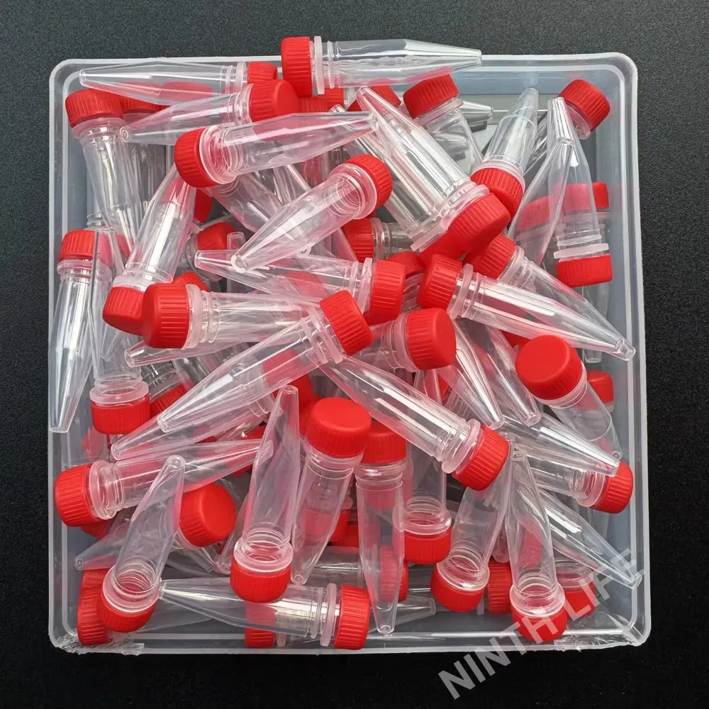 1,5 ml Kunststoff-Kryovial mit Schraubverschluss, gefrorenes Reagenzglas für Labor und Wissenschaft, mit Deckel, Gefrierbehälter, 100 Stück – Detail 5