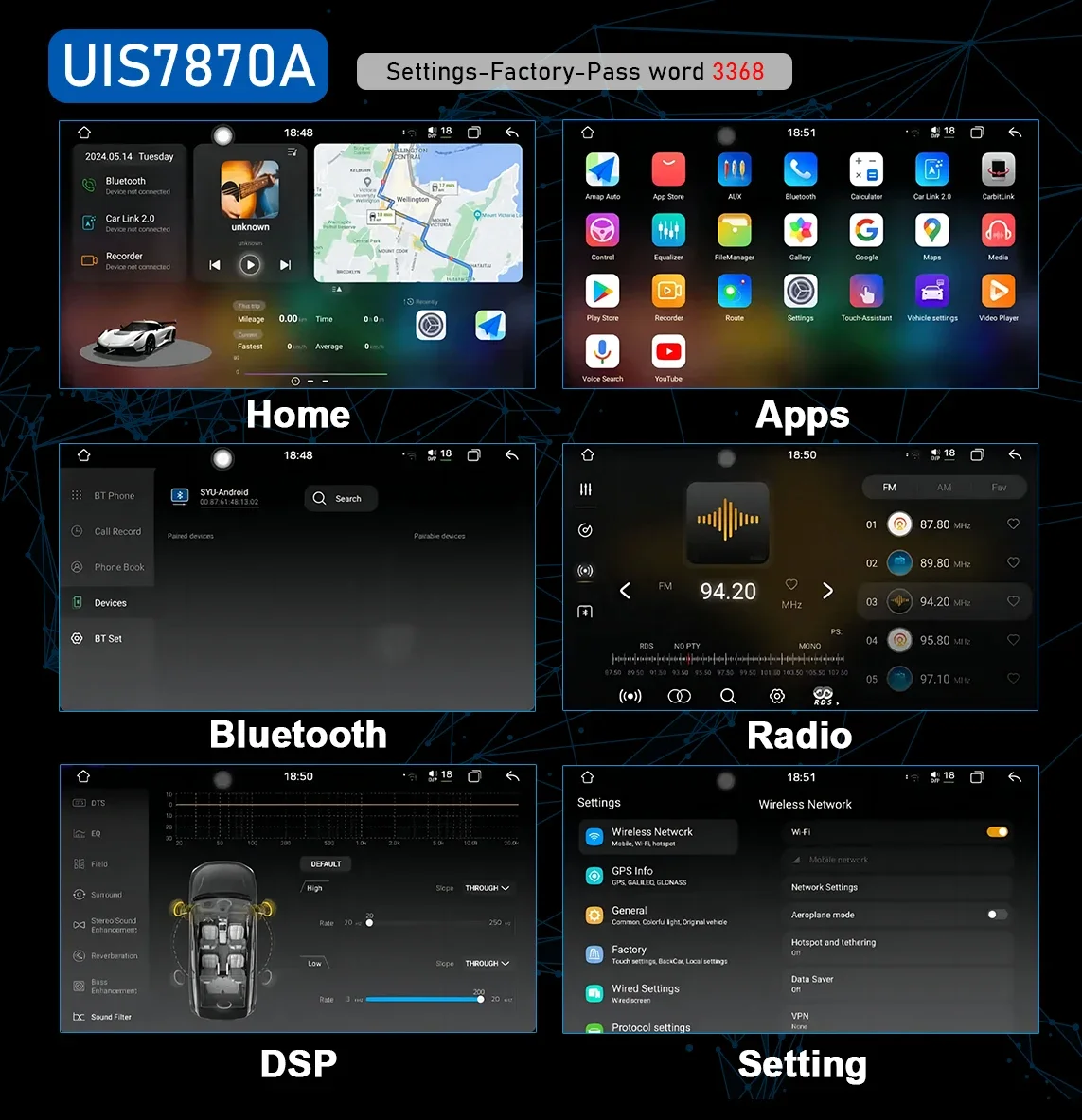 CHSTEK Carplay Android 14 Autoradio für Volvo V70 XC70 S60 S40 V40 2005 2006 2007 2008 2009 GPS WIFI 4G RDS Head Unit Autoradio – Detail 27