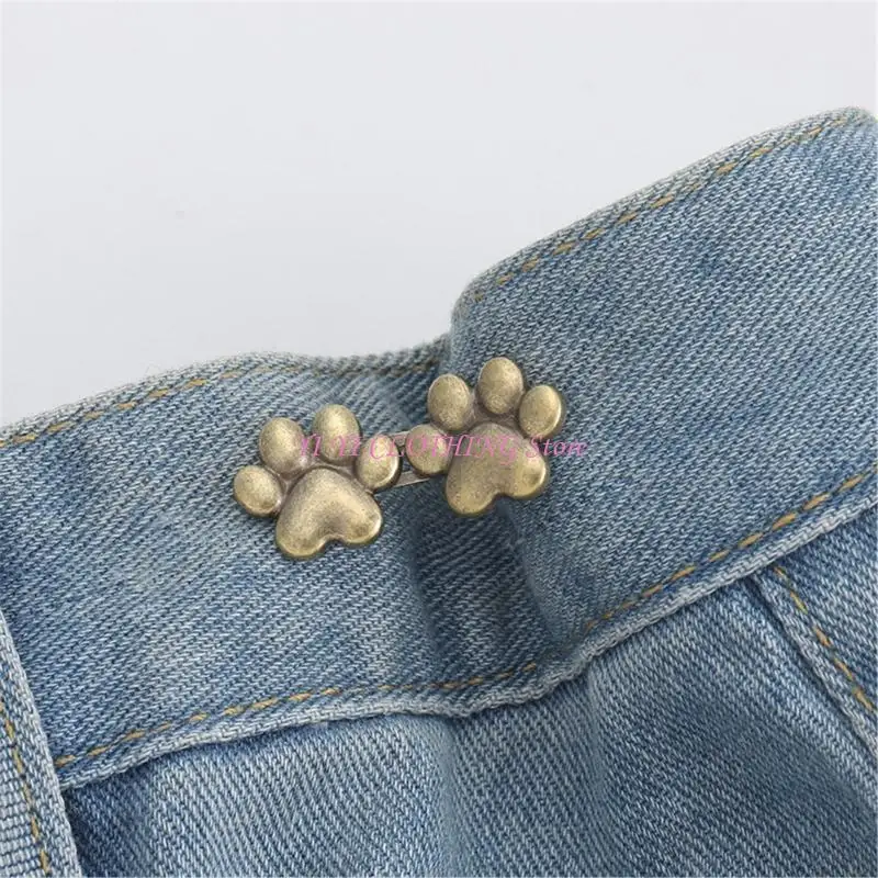 N5KF Girl Paws Button Fastening Button for Skirt No Sew Buckle Accessories