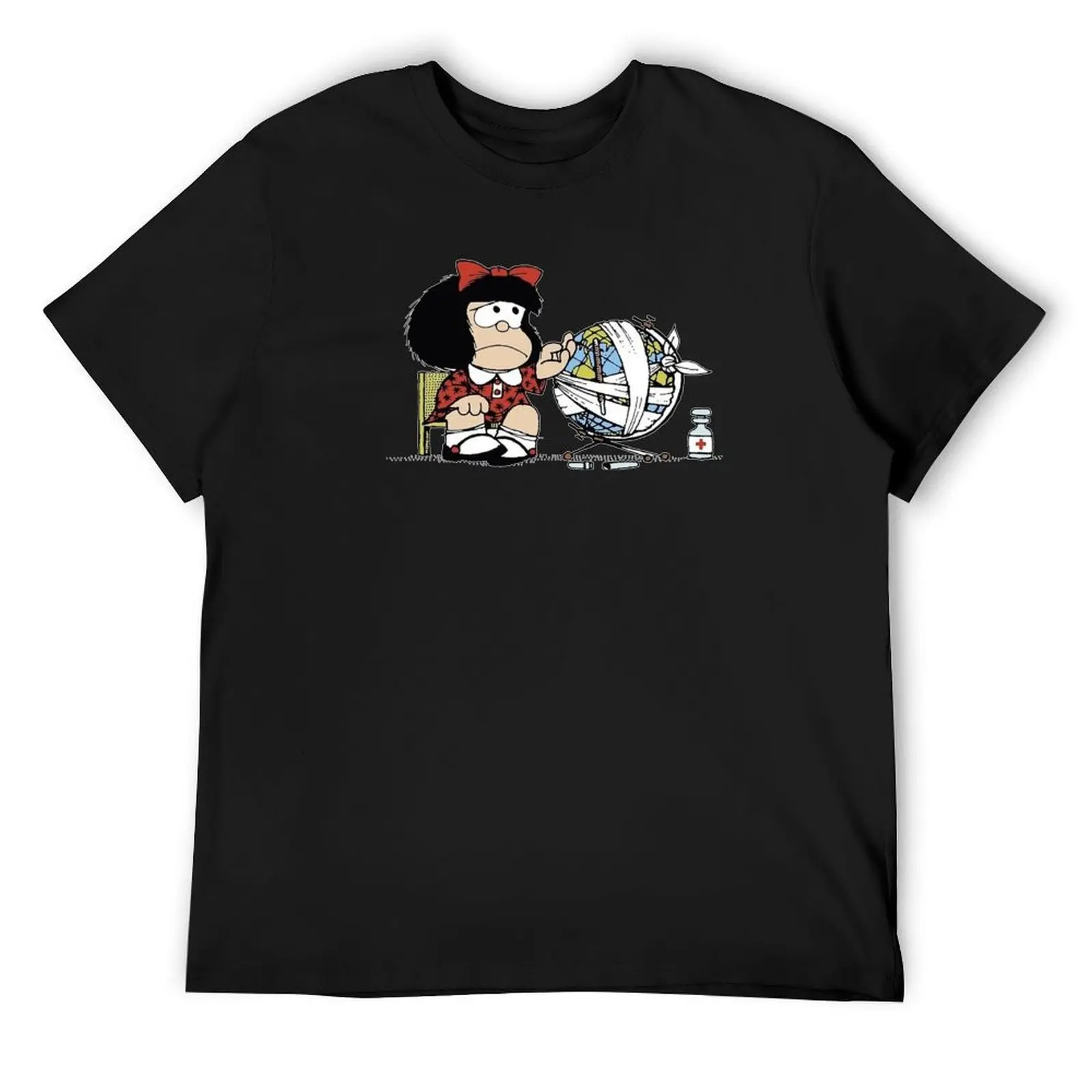 

Mafalda Quino T-Shirt oversized Short sleeve tee blacks basketball graphic tees mens t shirt