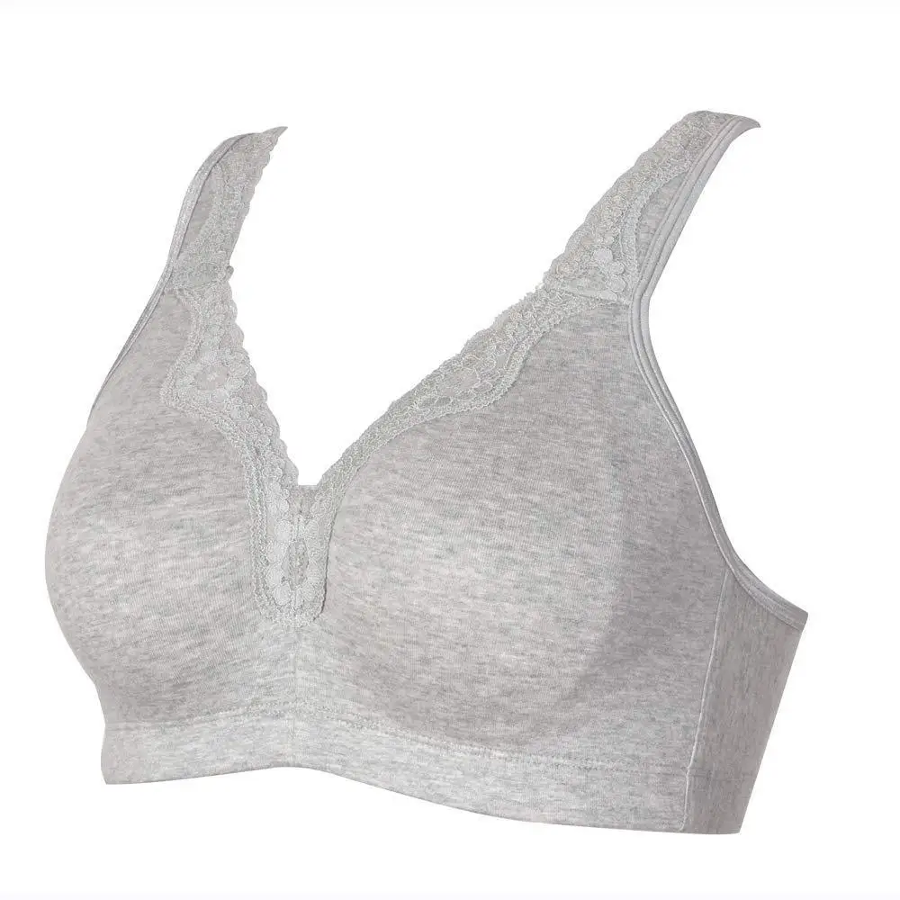 Bras  for Women  New Plus Size Underwear 95% Cotton Full Large Cup Comfortable Seamless Wireless Ultra-thin  Brassiere 115DEF