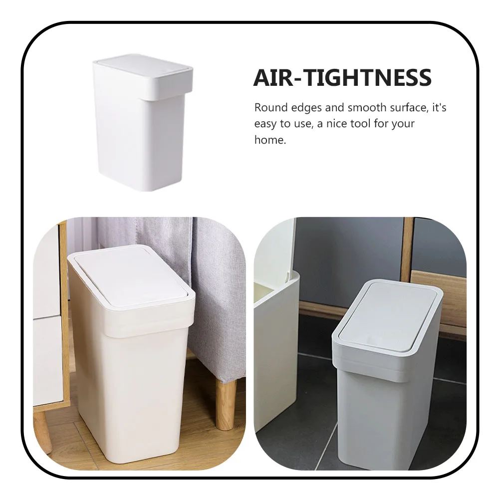 

Small Trash Can Press Cans Bathroom Garbage with Lid Pp Kitchen Waste Bin Modern