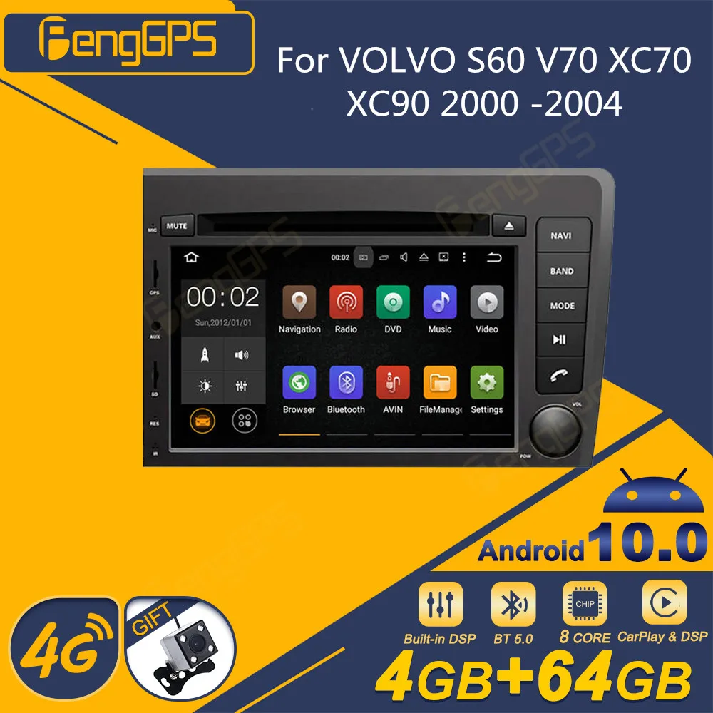 For VOLVO S60 V70 XC70 XC90 2000 -2004 Android Car Radio 2Din Stereo Receiver Autoradio Multimedia DVD Player GPS Navi Head Unit