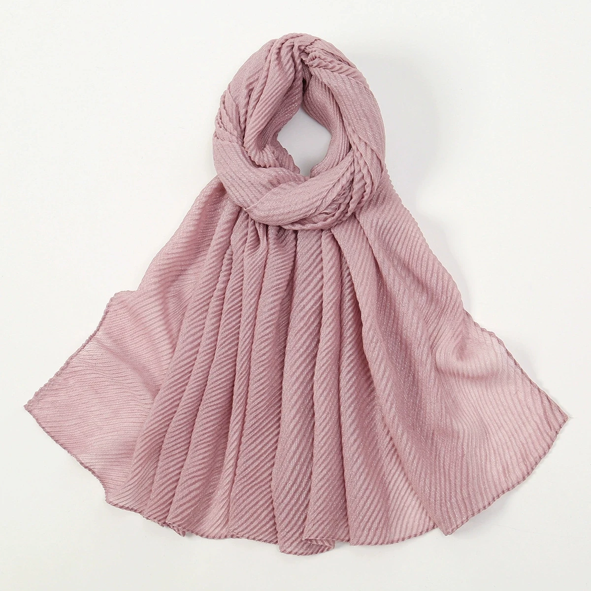 عادي التجاعيد لوركس بريق لامع فسكوزي الحجاب شالات وشاح الصلبة التفاف عقال الباشمينا سرق عمامة مسلم Sjaal 180*85 سنتيمتر #4