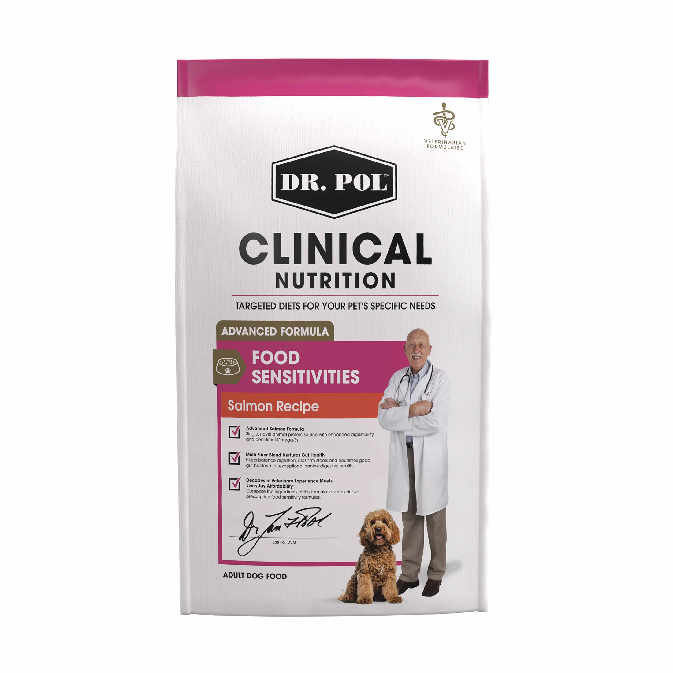 Clinical Food Sensitivities Advanced Novel Protein Salmon Recipe – Hypoallergenic Adult Dog Food, 7 lb Bag
