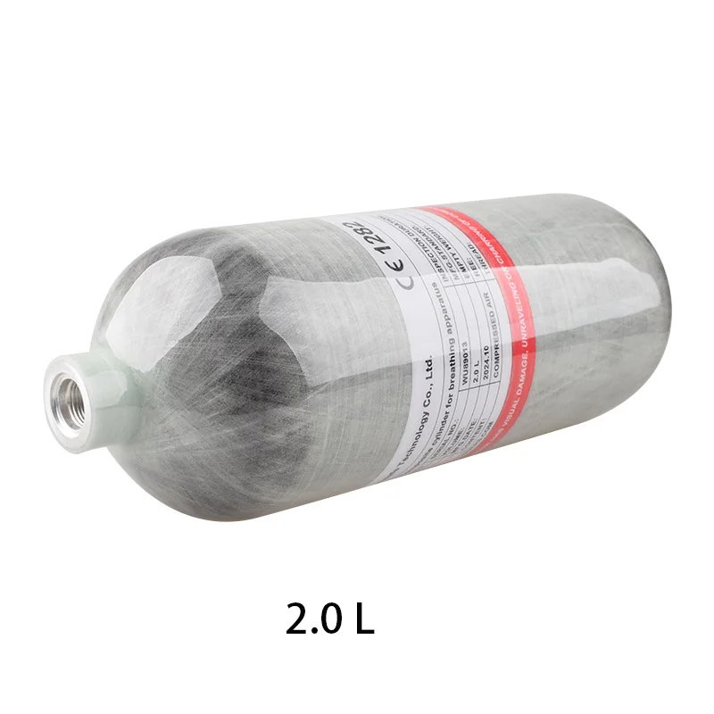 

HPA Scuba 2L 2000cc Газовая цилиндрная станция из углеродного волокна 300BAR 4500PSI M18 * 1,5 Воздушный бак для CO2 Газовая вода Дайвинг Аквариум Запчасти