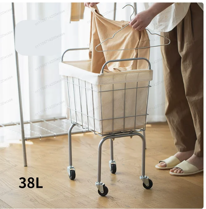 

Dirty Clothes Basket Bathroom Toilet Movable Laundry Basket Large-capacity Household Doll Yoga Mat Storage Basket