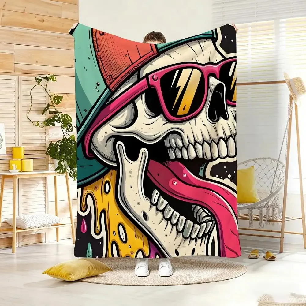 Artistic Pattern S-skeletonS Throw Soft Warm Throw Blanket for Bedroom Living Room Bed Travel Camping Picnic Gift