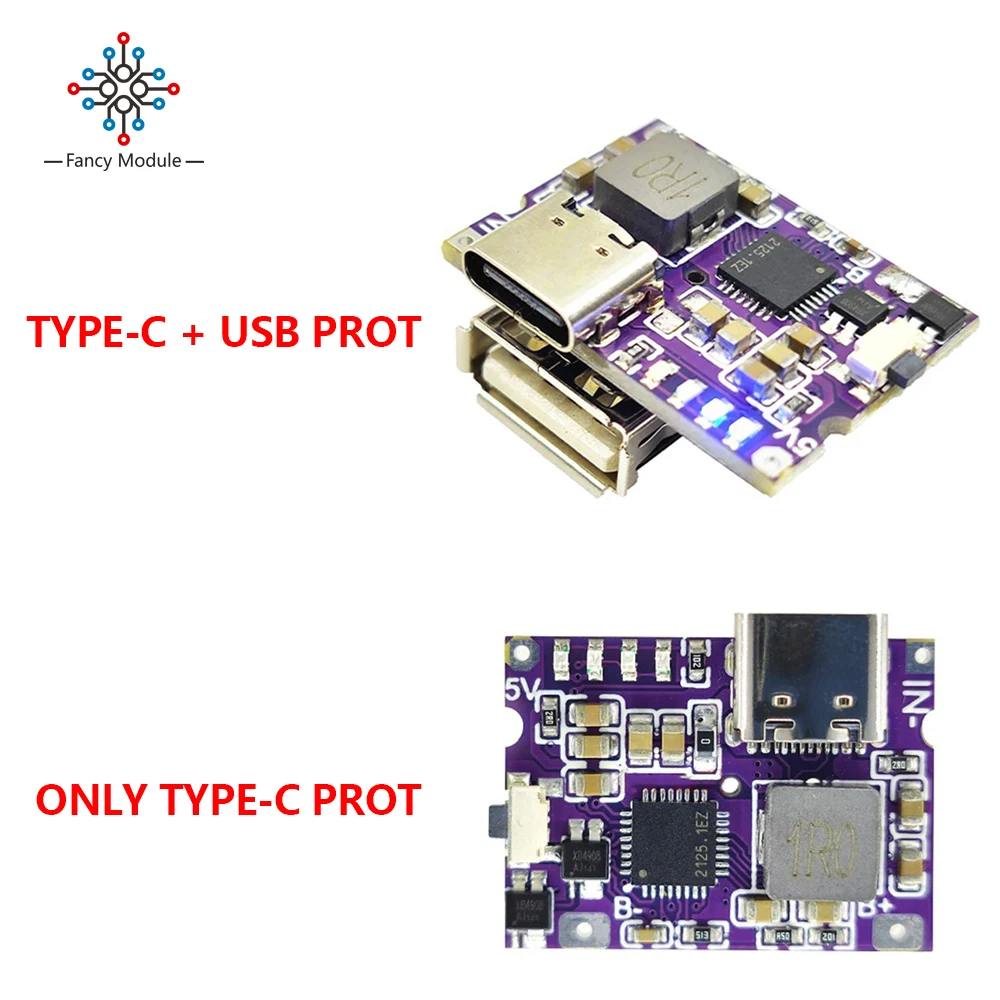 Type-C USB Boost Converter Step-Up Power Module 3A 5V to 4.2V Mobile Power Bank Accessories for Polymer Lithium Battery Charging