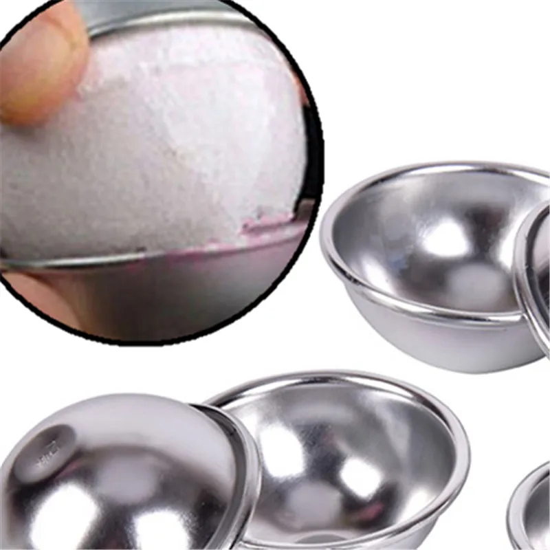 

6pcs/3sets Bath Bomb Mold Aluminum Alloy Soap Mold Ball Shape Baths Moulds Press Hemisphere Cake Pan for Bathroom Accessories