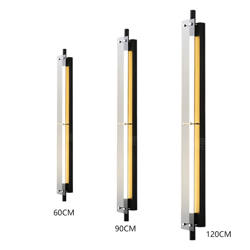 Modern Black Glass Wall Lamp, Minimalist Linear Light for Bedroom Corridor, Italian Luxury Design