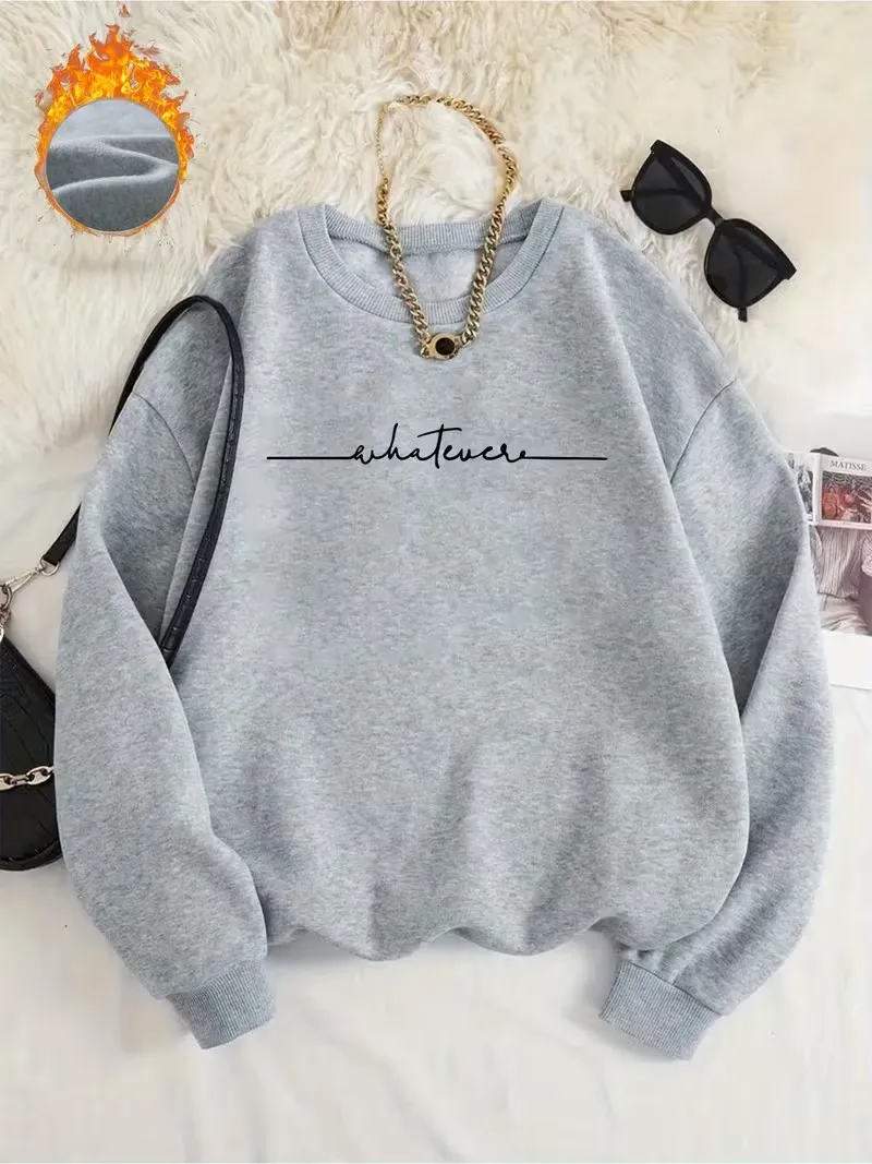 New's 90s Graphic Letter Print Womens Hoodies Casual Sweatshirt Graphic Hoody Fashion O-Neck Pullover Female Clothes