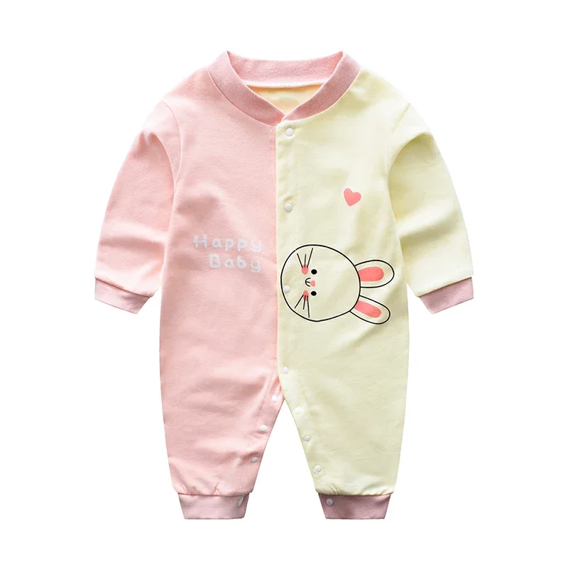 Newborn Spring Bodysuits Summer Sleep Clothes Infantil Thin Soft Pajamas Babies Girls Cute Printing Long Sleeve Jumpsuits