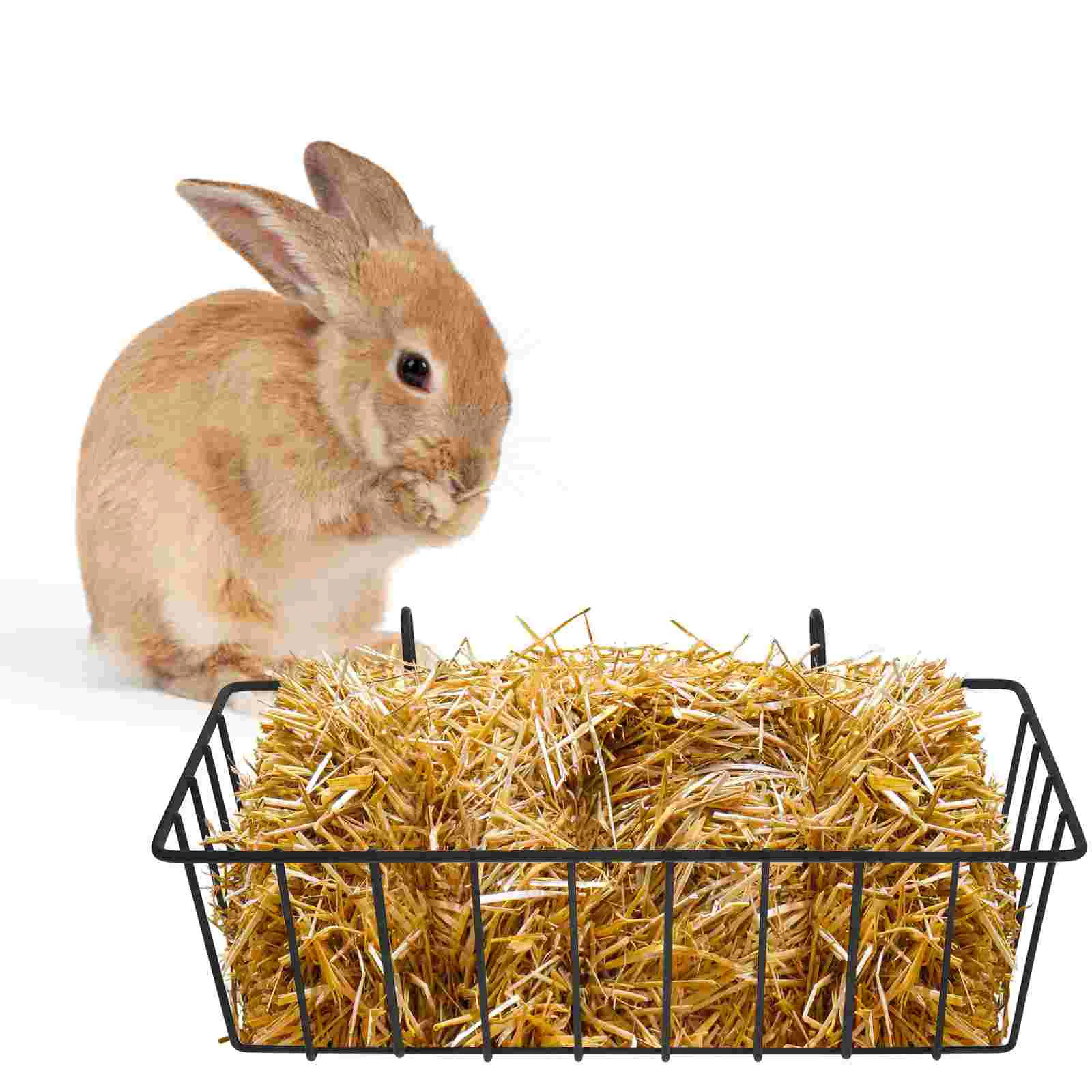 

2 Pcs Rabbit Hay Feeder Hamster Toys Lovely Pattern Racks Hanging Metal Storage Wrought Iron Large Capacity Chinchilla Baby