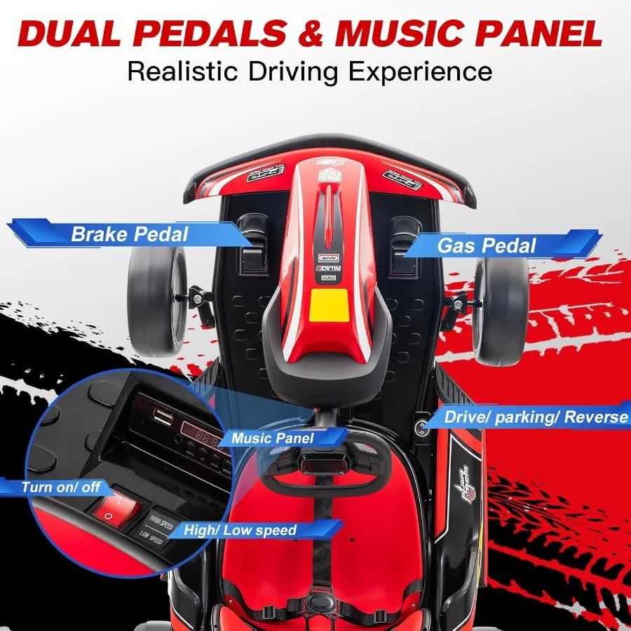 24 فولت طفل الذهاب كارت الانجراف سيارة 7AH بطارية تعمل بالطاقة مركبة كهربية مع 1502 محركات لينة بدء الموسيقى القرن التزمير والسلامة Bel #3