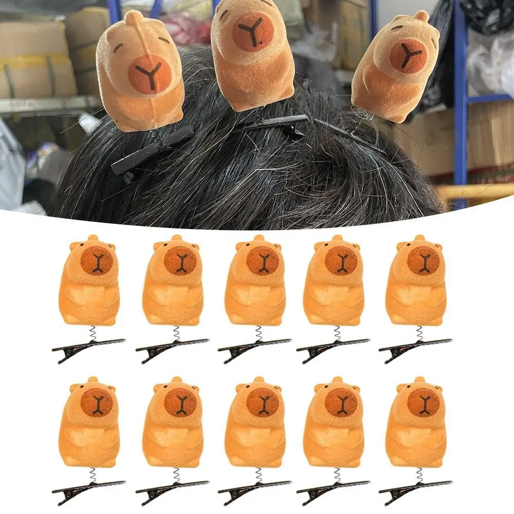 Cartoon Funny 3D Kapibala Plush Hairpin Fashion Animal Lovely Capybara Hair Clip Accessories Headwear Hair Styling Gift