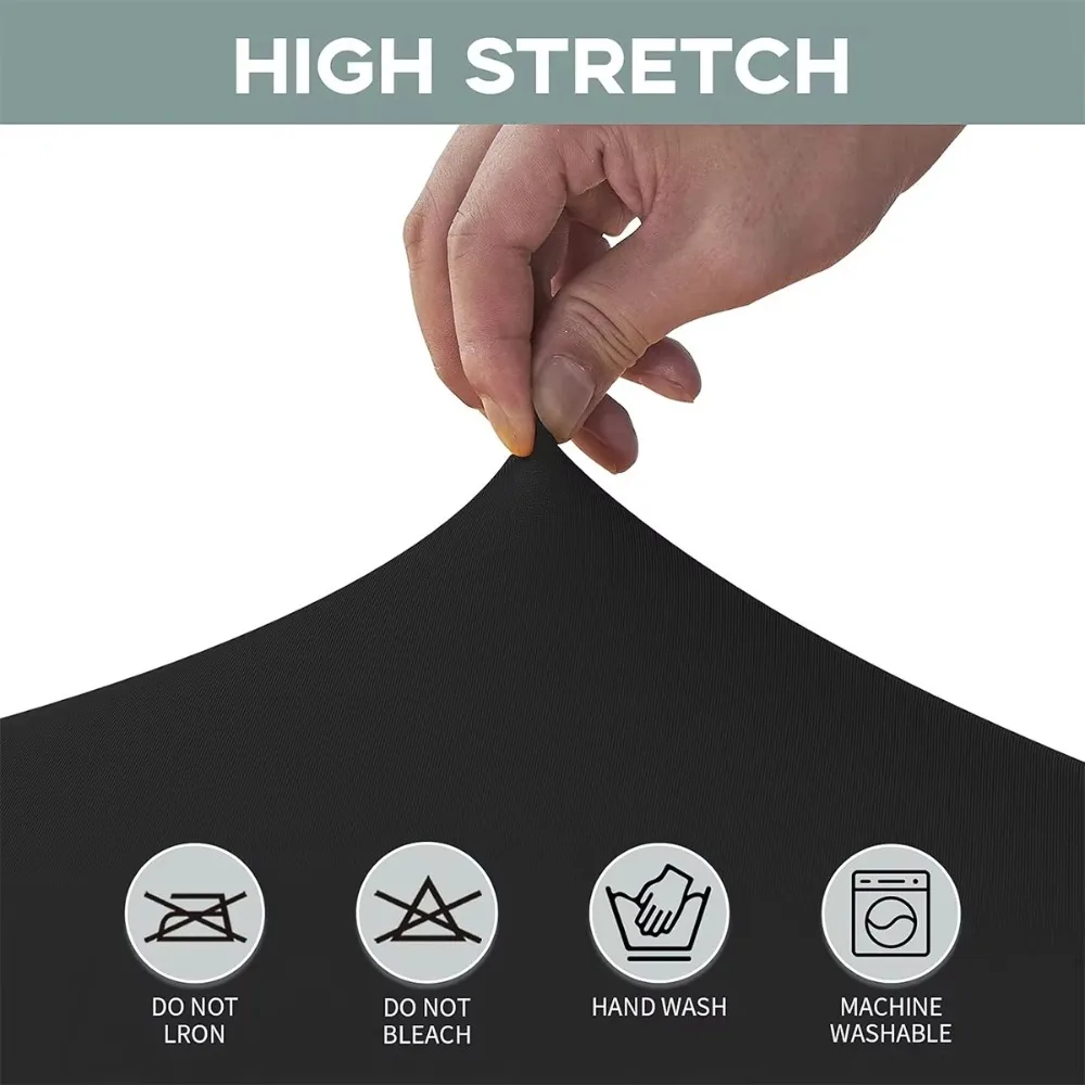 Black 4/6/8FT High Stretch Tablecloth Universal Washable Rectangular Table Cloth Elastic Birthday Table Cover Hotel Banquet