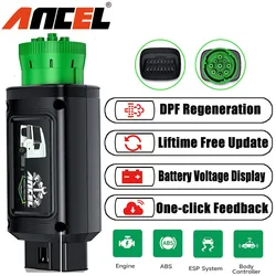 ANCEL HD120 Bluetooth Diesel Heavy Duty Truck Scanner All System D.P.F Regen for for Volvo International HD OBD Diagnostic Tool